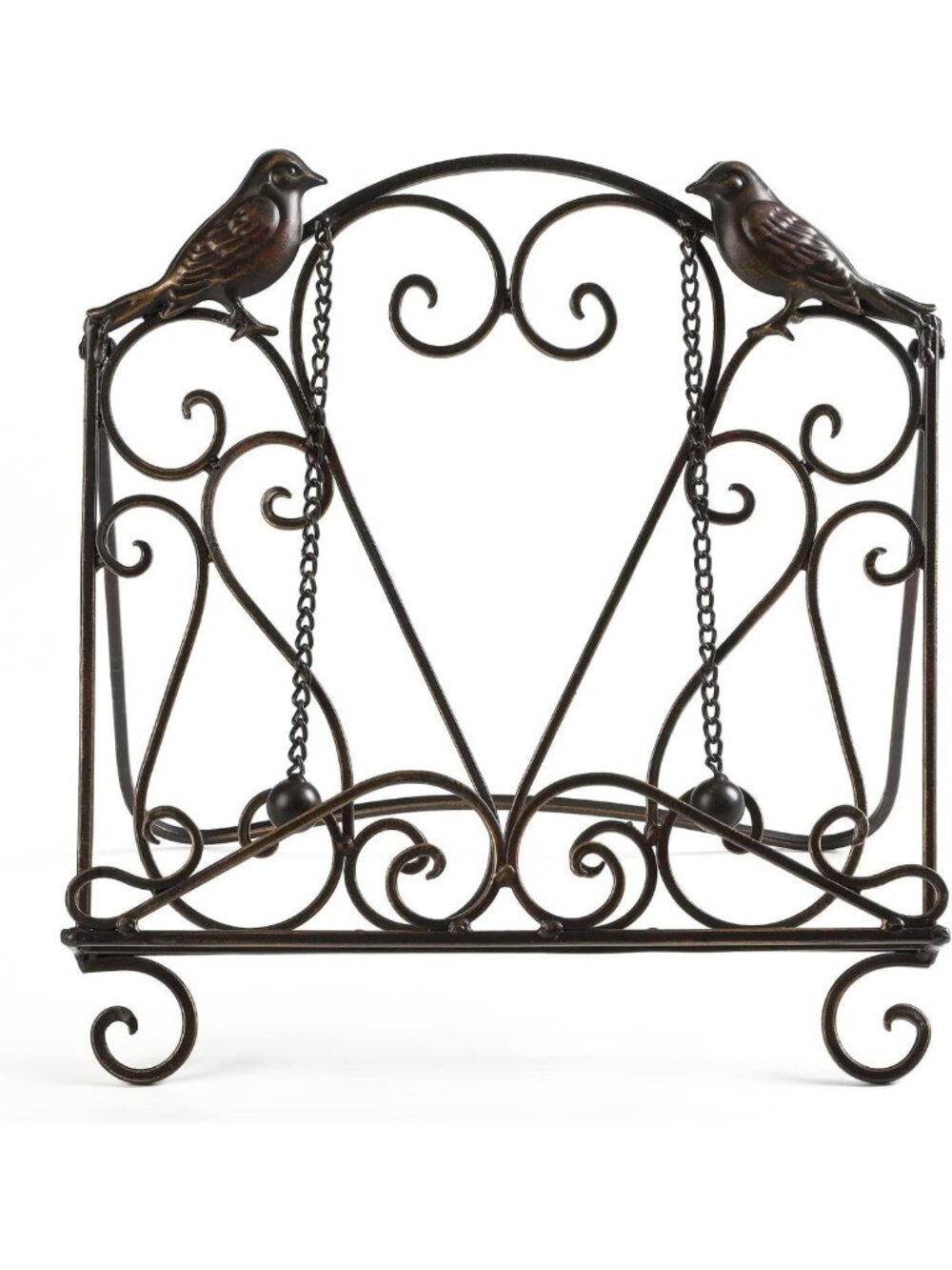 Vintage Bronze Metal Cookbook Stand - Decorative Recipe Book Holder for Kitchen